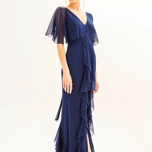 TOPSHOP Ruffle, Angel Sleeve Maxi Dress